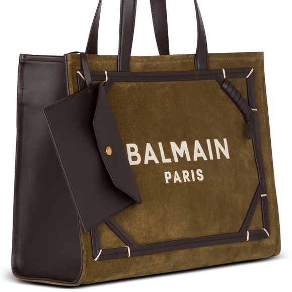 ❌❌SOLD! NWT Balmain B-Army 42 Large Suede Tote - Picture 4 of 4